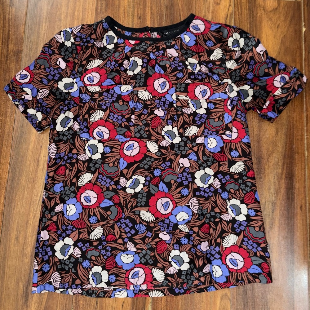 Marc by Marc Jacobs Floral Print Short Sleeve Top